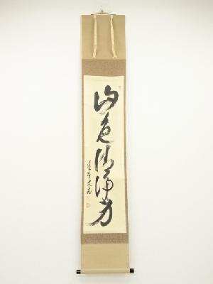 大徳寺立花大亀筆　「山色清浄身」一行書　肉筆紙本掛軸（共箱）